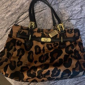 Coach leopard print purse